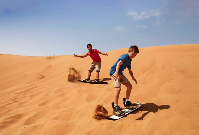 Sand boarding in Dubai deset
